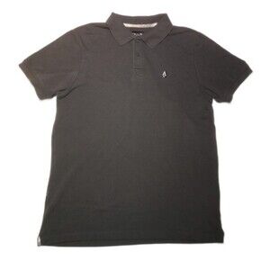 Volcom Men’s Banger Short Sleeve Cotton Polo Shirt Dark Gray Size Medium